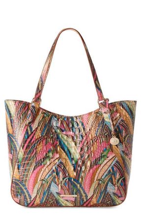 Brahmin Aliza Croc Embossed Leather Tote in Sunleaf at Nordstrom