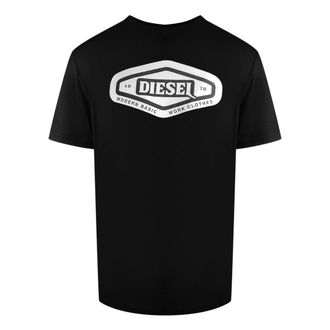 Diesel Unisex Modern Basic Logo T-shirt voor volwassenen (Zwart)
