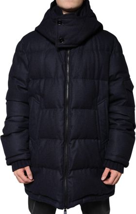 Dolce & Gabbana Black Nylon Hooded Puffer Men Coat Jacket Clothing
