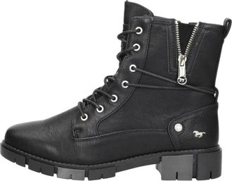 Mustang Lace-up Boots - Dames - Veterlaarzen - Zwart - 39 EU - Leer - Schoenen