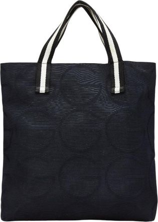 Gucci Black White Canvas Tote Bag (Pre-Owned)