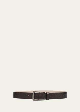 Brunello Cucinelli Lizard-Effect Leather Belt