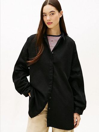 Tommy Hilfiger Camisa vaquera amplia con bajo camisero