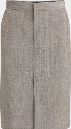 Bottega Veneta Knotted Melange Straight Skirt