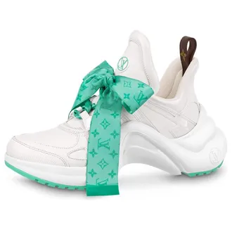 Louis Vuitton (WMNS) LOUIS VUITTON Archlight 1.0 Sneakers White with Green Monogram Ribbon 1AB42Z
