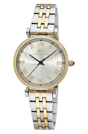 Porsamo Bleu Emma Sunray Dial Bracelet Watch in Silver/Two-Tone at Nordstrom Rack