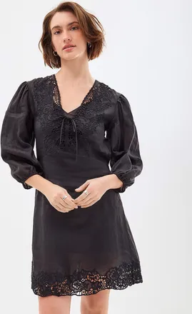 BOSS Womens Driketta tone-on-tone embroidery dress