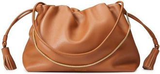 Veronica Beard Stash Leather Drawstring Clutch in Hazelwood at Nordstrom