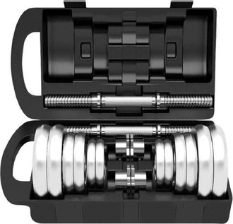 Trade Shop Trade Shop - Set Manubri Regolabili Dumbbell 30kg Manubrio Elettrolitico Bilanciere Palestra