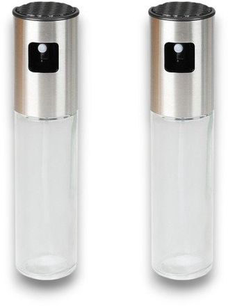 OEM Juego De Pulverizadores De Aceite De Oliva, (2 Piezas), 100 Ml, Dispensador De Aceite Recargable De Acero Inoxidable/vidrio