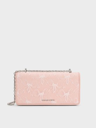Charles & Keith Paffuto Embroidered-Mesh Wallet On Chain