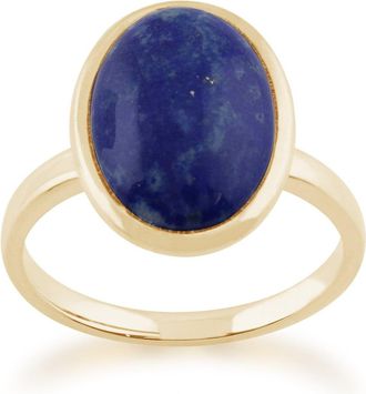 Gemondo Statement Oval Lapis Lazuli Ring in 9ct Yellow Gold