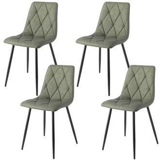 Pondecor Interiorismo Set 4 sillas acolchadas verde rombos. 54&times;45&times;88 cm