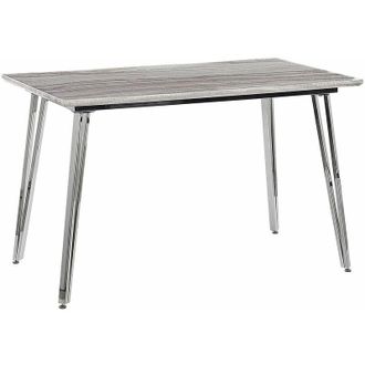 Beliani Beliani - Tavolo da pranzo rettangolare 120 x 70 cm piano in mdf effetto marmo gambe argento Greyton