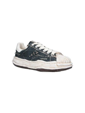 Miharayasuhiro Distressed Cotton Utility Sneaker - Black