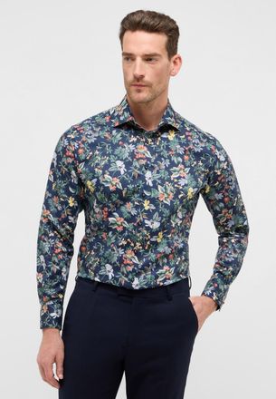 Eterna Langarmhemd ETERNA MODERN FIT, Herren, Gr. 42, Normalgr&ouml;ssen, navy, Twill, 100% Baumwolle, tailliert, Manschette, Hemden Langarmhemd, NON IRON (b&uuml;gelf