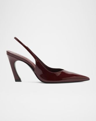Schutz Lexi Shiny Leather Slingback Pumps
