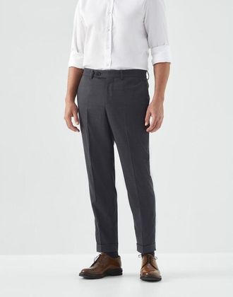 Brunello Cucinelli MenS Dark Grey Wool Trousers, Size 40