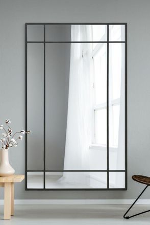 MirrorOutlet Black Contemporary Wall & Leaner Mirror 71 X 43 (180 x 110CM) | Size: 1 Pack