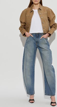 Victoria Beckham T-shirt With Rolled-up Sleeves, Womens, White