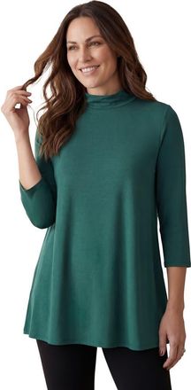 Jessica London Mockneck Swing Tunic in Mystic Pine at Nordstrom, Size Medium