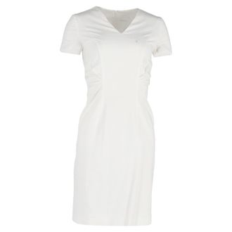BOSS Boss V-neck Sheath Dress in White Viscose