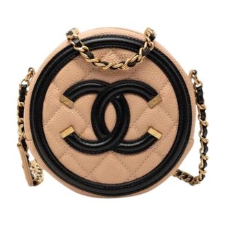 Chanel Pre-owned CC Filigree Mini Bag - Dames - Vintage Mini Tas - Beige - ONE Size - Leer - Vintage