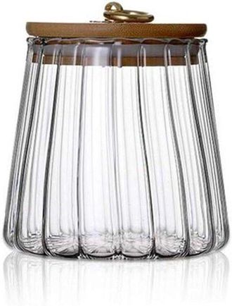 OEM Tarro De Cristal Para Almacenar, Granos De Caf&eacute;, Az&uacute;car, Madera De Acacia, Tapa Herm&eacute;tica, Especias, Frutos Secos, Galletas, 650 Ml, Transparente