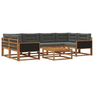 vidaXL Conjunto De Sof&aacute;s De Exterior 7 Pcs Natural Y Antracita Vidaxl
