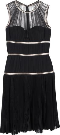 Alexander McQueen Alexander McQueen knielange jurk in zwart polyamide