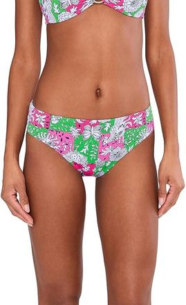 Lilly Pulitzer Betie Bikini Bottom Womens Swimwear Cherry Blossom Pink Lil Chicken Check : 12, Nylon/Spandex