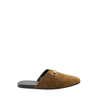 Gucci Mules, male, Brown, Size: 9 US GG Embossed Suede Mule