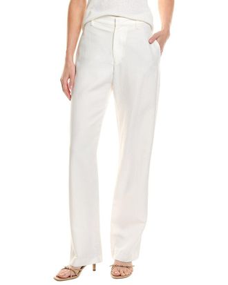 Enza Costa Twill Straight Leg Linen-Blend Trouser