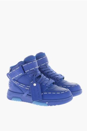 Off-white High-Top SARTORIAL STITCHING Leather Sneakers in Solid Color size 42
