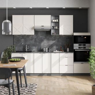 Vicco Mueble De Cocina Fame-line, Gris/beige/antracita, 280 Cm, Et M&aacute;rmol, Vicco