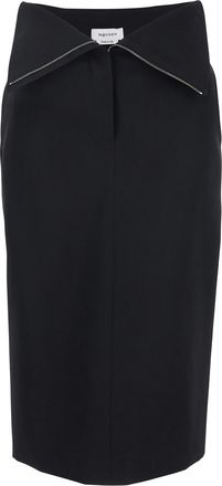 Alexander McQueen Black Skirt With Foldover Waist