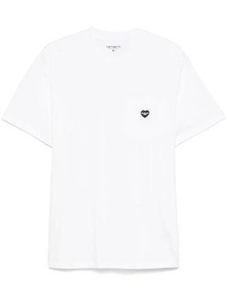 Carhartt Work in Progress T-shirt Pocket Heart - Bianco