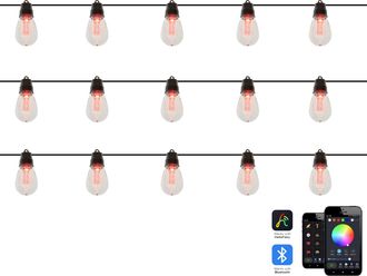Beliani Cadena De Luces Led Con 15 Luces Que Cambian De Color Controladas Por Aplicaci&oacute;n 1150 Cm Con Temporizador Mando A Distancia Multicolor Itilleq
