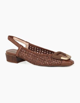 Hispanitas Womens Azucena Womens Open Court Shoes - Brown Lea Weave - Size: 6