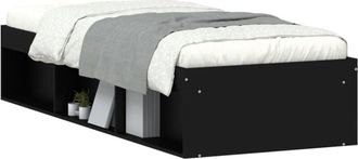 vidaXL Bed Frame without Mattress Black 75x190 cm Small Single Small Single Vidaxl