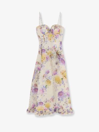 Zimmermann Vestito midi Luna in misto seta e lino - ZIMMERMANN - gender_Woman