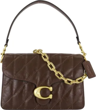 Coach Womens Quilted Cowhide Shoulder Bag Brown