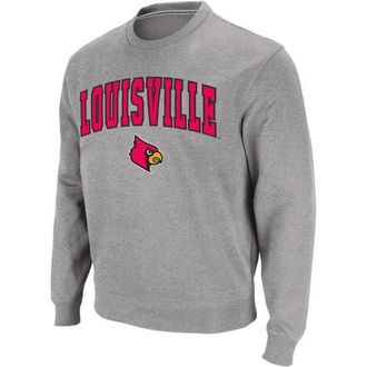 Colosseum Mens Colosseum Heather Gray Louisville Cardinals Arch & Logo Crew Neck Sweatshirt at Nordstrom, Size Medium
