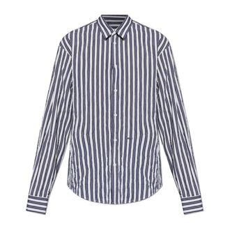 Dsquared2 Crumpled Effect Shirt - Heren - Casual Overhemden - Blauw - L - Overhemden