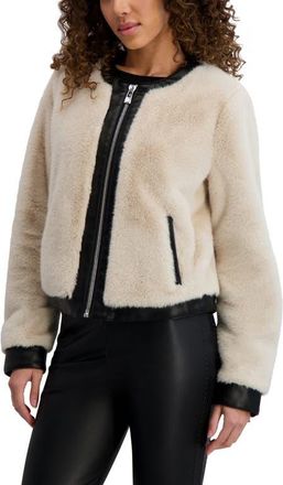 Karl Lagerfeld Faux Fur Jacket in Oyster at Nordstrom, Size X-Large