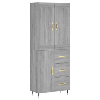 Berkfield Home Highboard Grey Sonoma 69.5x34x180 cm Engineered Wood