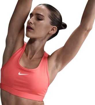 Nike Womens Dri-FIT Swoosh Medium Support Bra - Magic Ember/White Size XXL