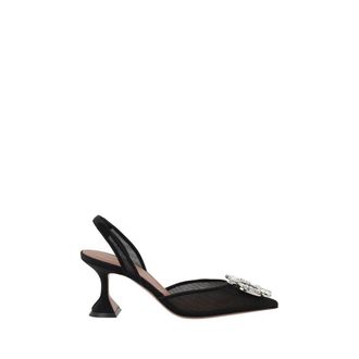 Amina Muaddi Black Polyester Womens Pumps