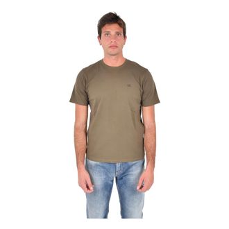 C.P. Company T-Shirts, male, Green, Size: M Crewneck T-Shirt