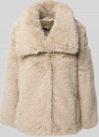 Soyaconcept Jacke aus Kunstfell mit breitem Umlegekragen Modell NAIDA in Sand, Größe 34